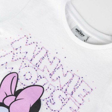 Maglia a Maniche Corte per Bambini Minnie Mouse Bianco